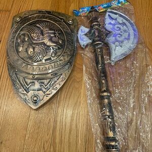 Bronze Shield and Silver Axe Set